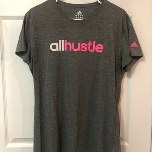 Adidas “all hustle” graphic tee. Womens XL.